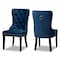 Baxton Studio Remy Blue Velvet Espresso Finished 2-Piece Wood Dining Chair Set 162-10461 - alternate 1